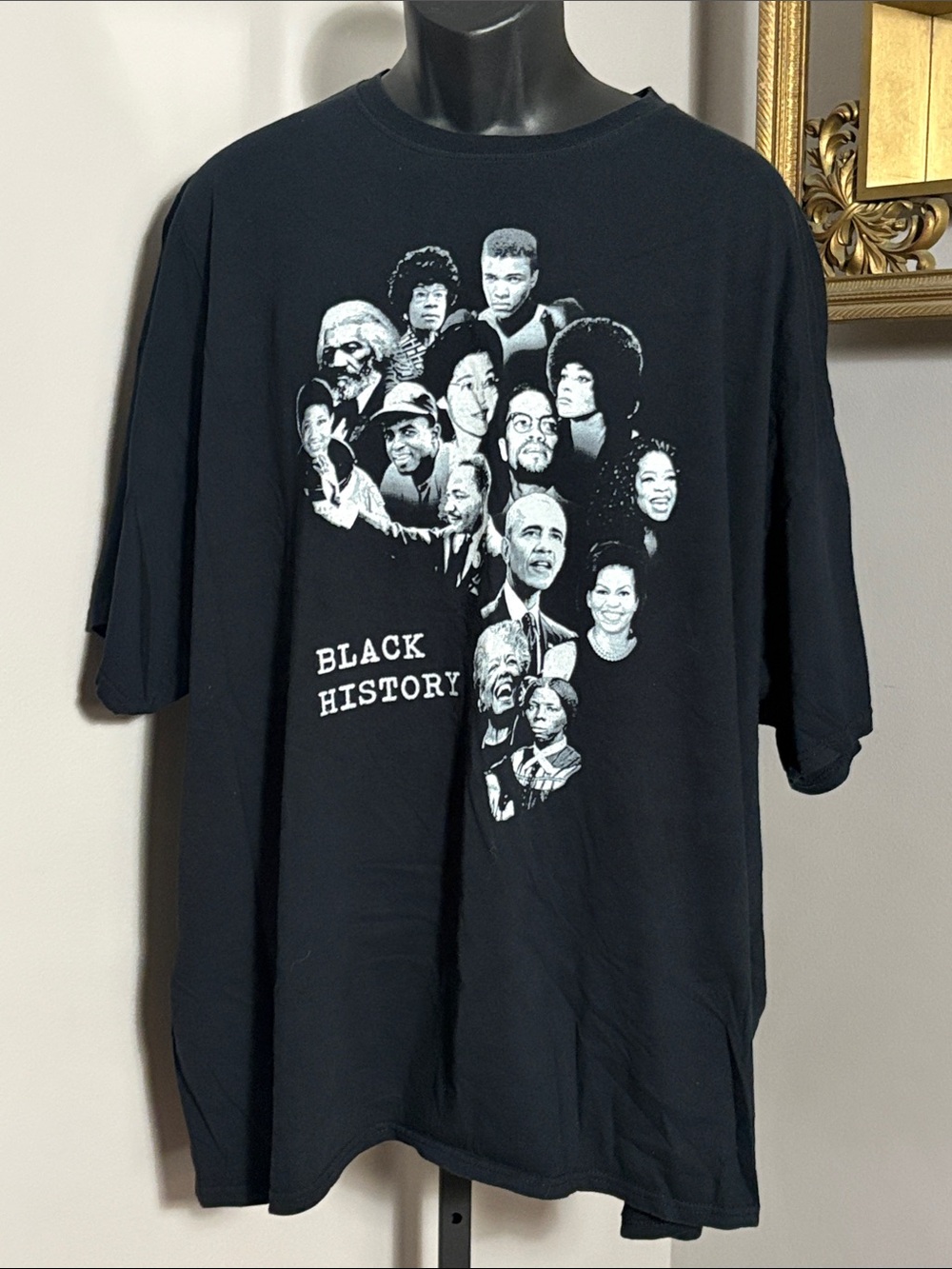 4XL Black Short Sleeve Black History Graphic Tee Shirt